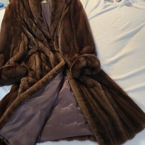 Luxurious Mahogany Mink Fur Coat